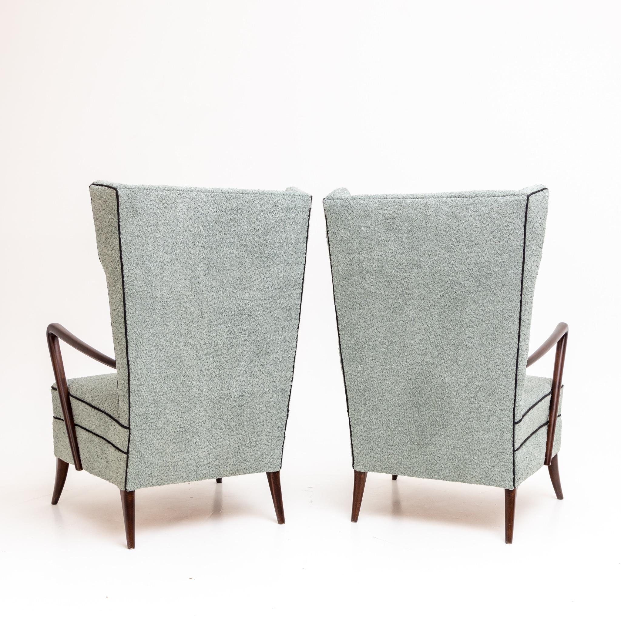 Wingback Armchairs, Italy 1950s In Good Condition In Greding, DE