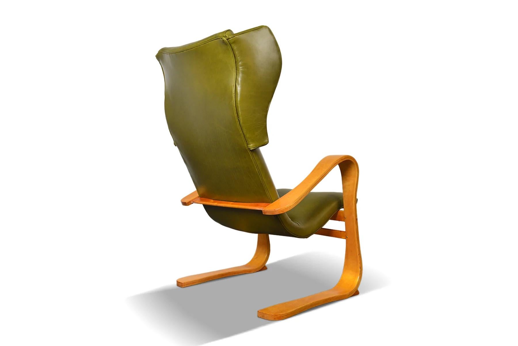 Wingback Cantilevered Lounge Chair By Gustav Axel Berg For Sale 1
