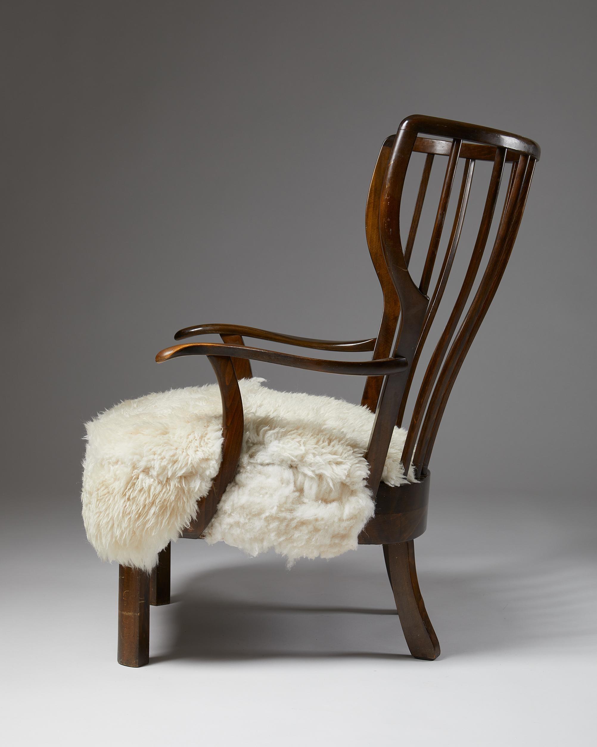 Danish Wingback Chair, Anonymous, Denmark, 1940's
