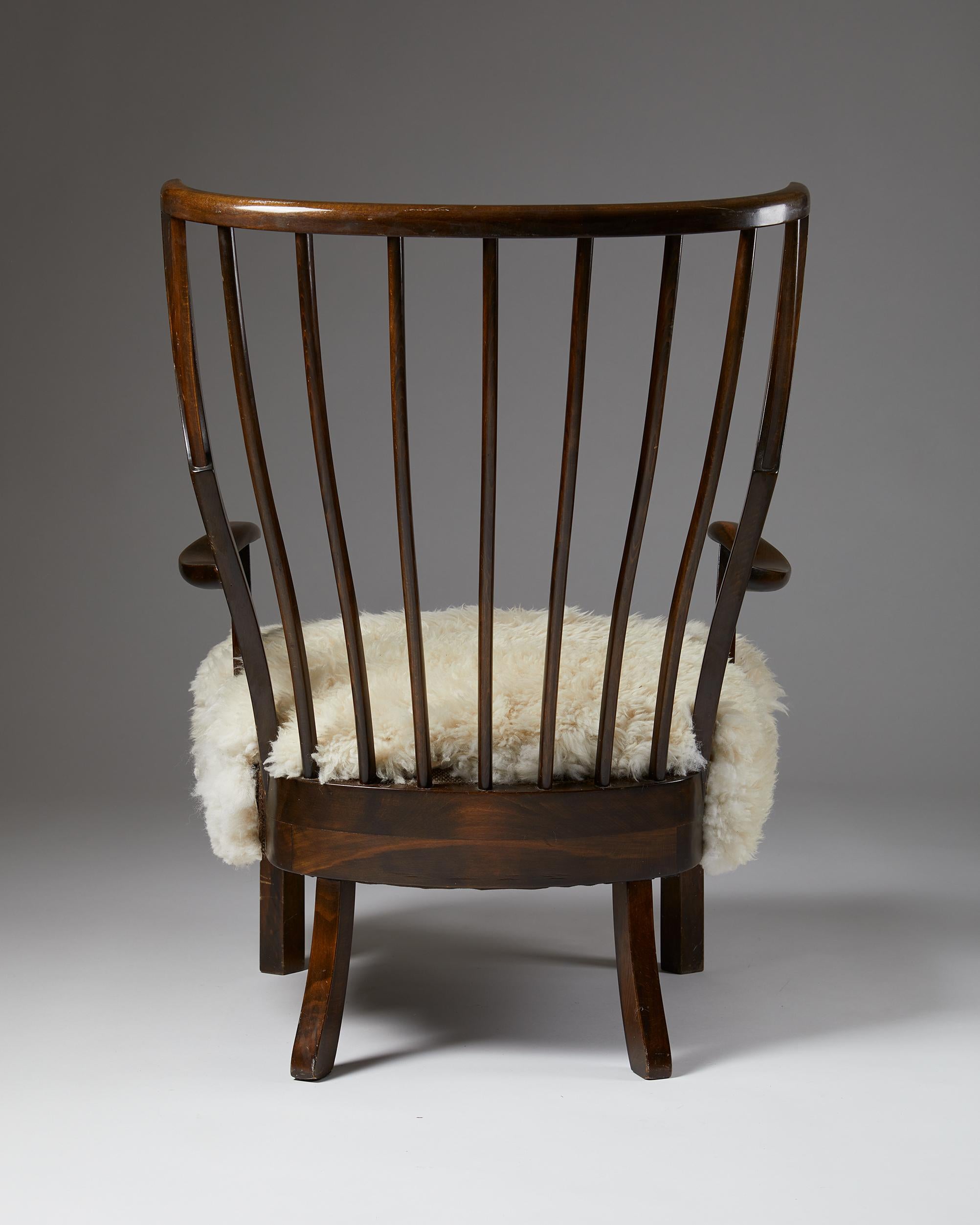 Wingback Chair, Anonymous, Denmark, 1940's In Good Condition In Stockholm, SE