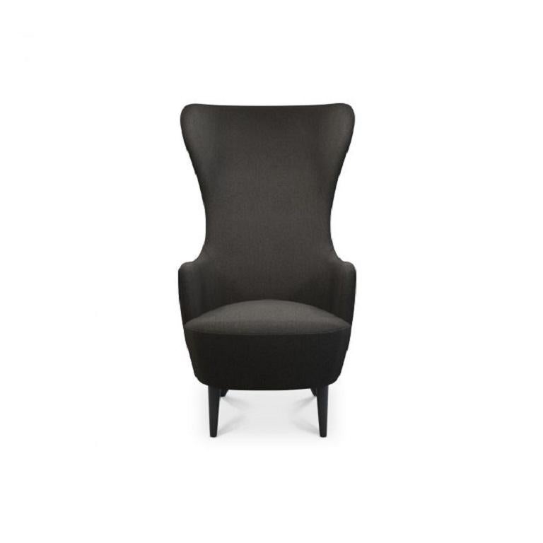 Wingback Chair Black Leg Mollie Melton 0202 In New Condition In New York, NY