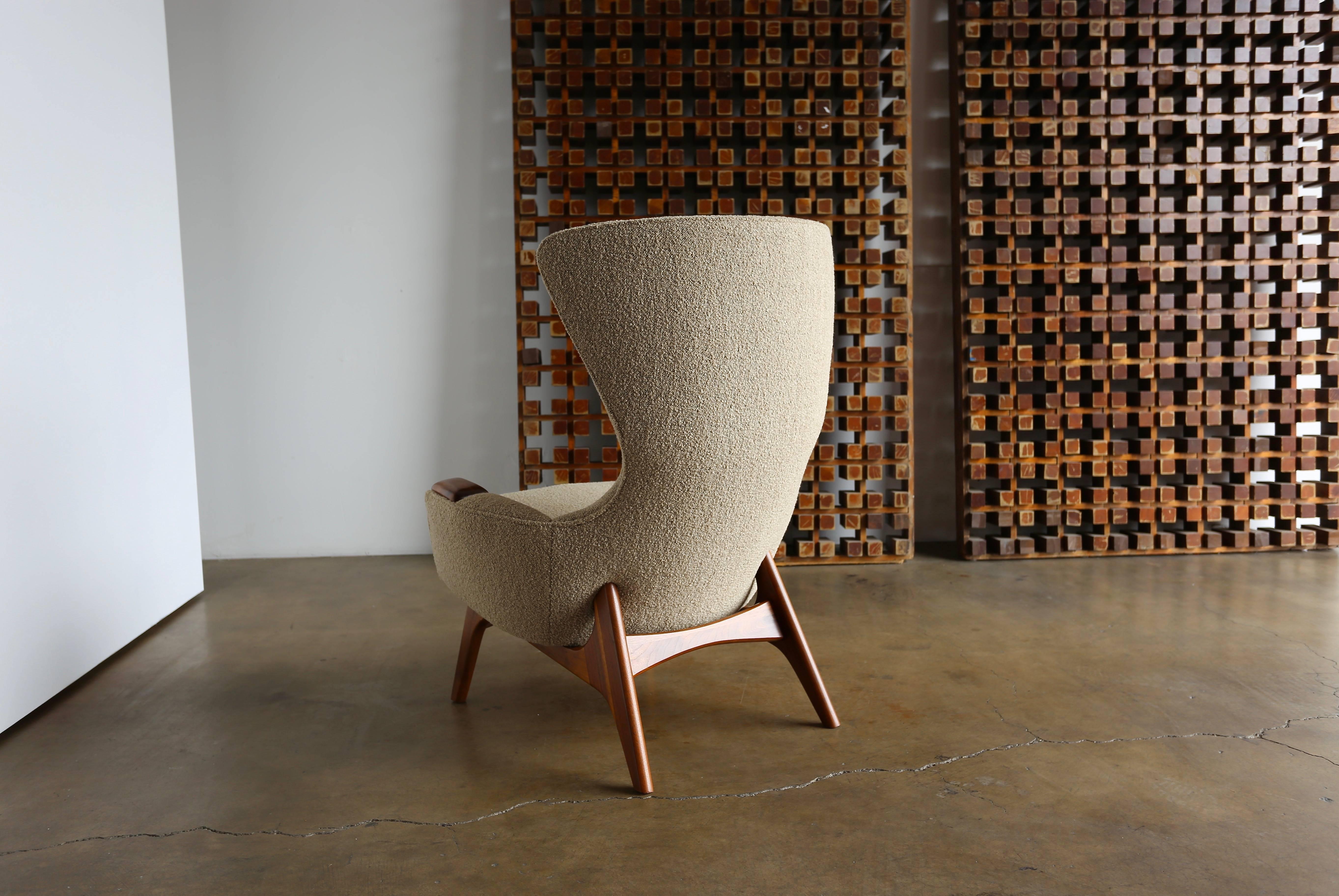 Fabric Wingback Chair by Adrian Pearsall for Craft Associates