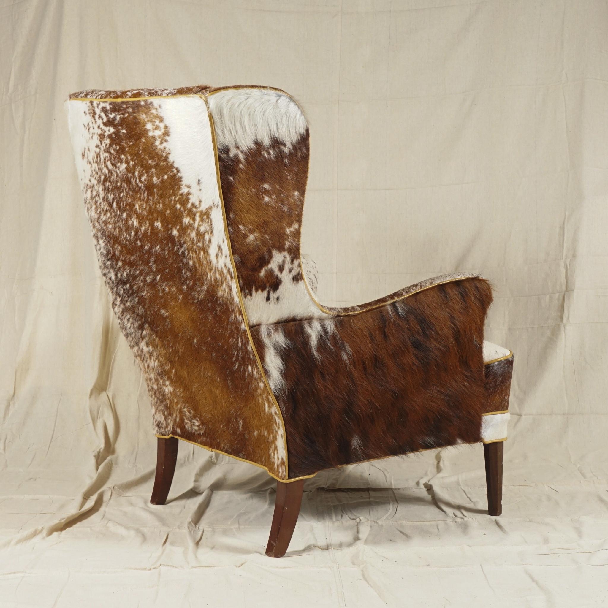 animal print wingback chair