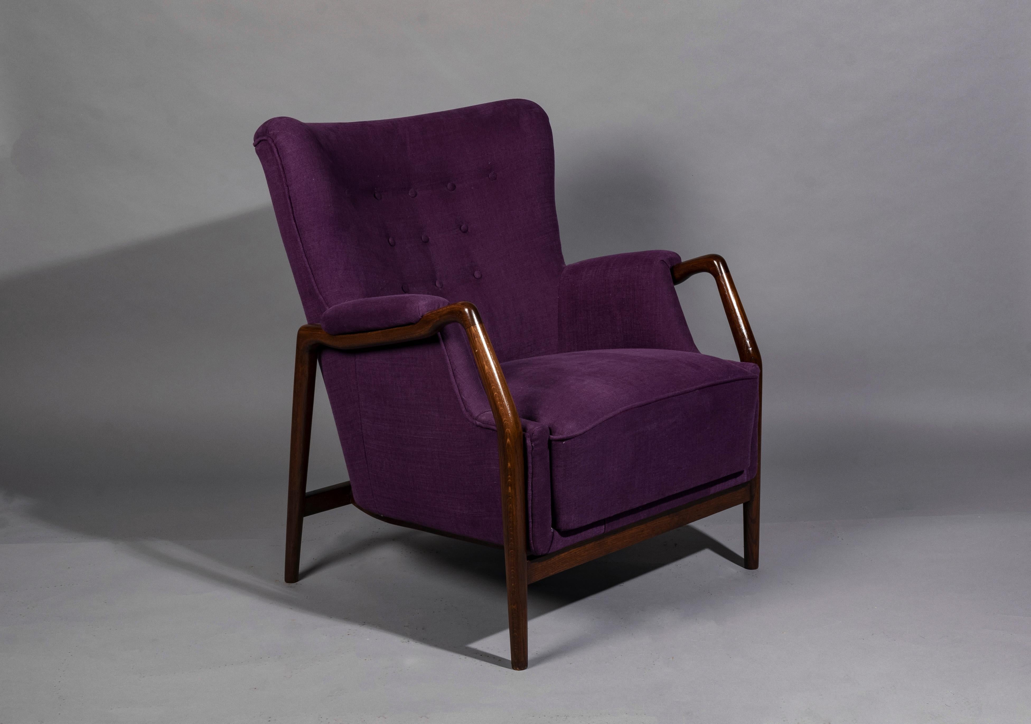 Wingback Chair by Kurt Olsen, Denmark 1950s In Good Condition In Torino, Piemonte