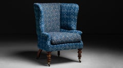 Chaise Wingback dans une courtepointe indienne, Angleterre, vers 1890