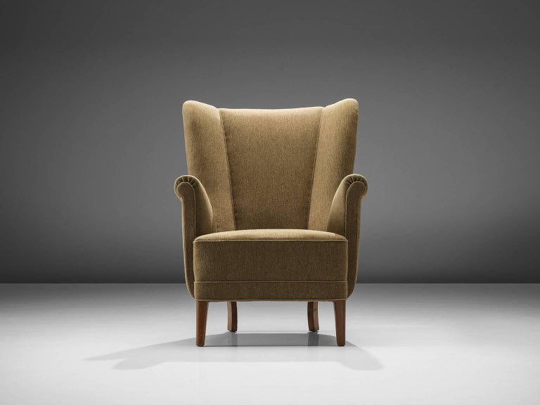 Wingback Chair In Original Woollen Upholstery For Sale At 1stdibs