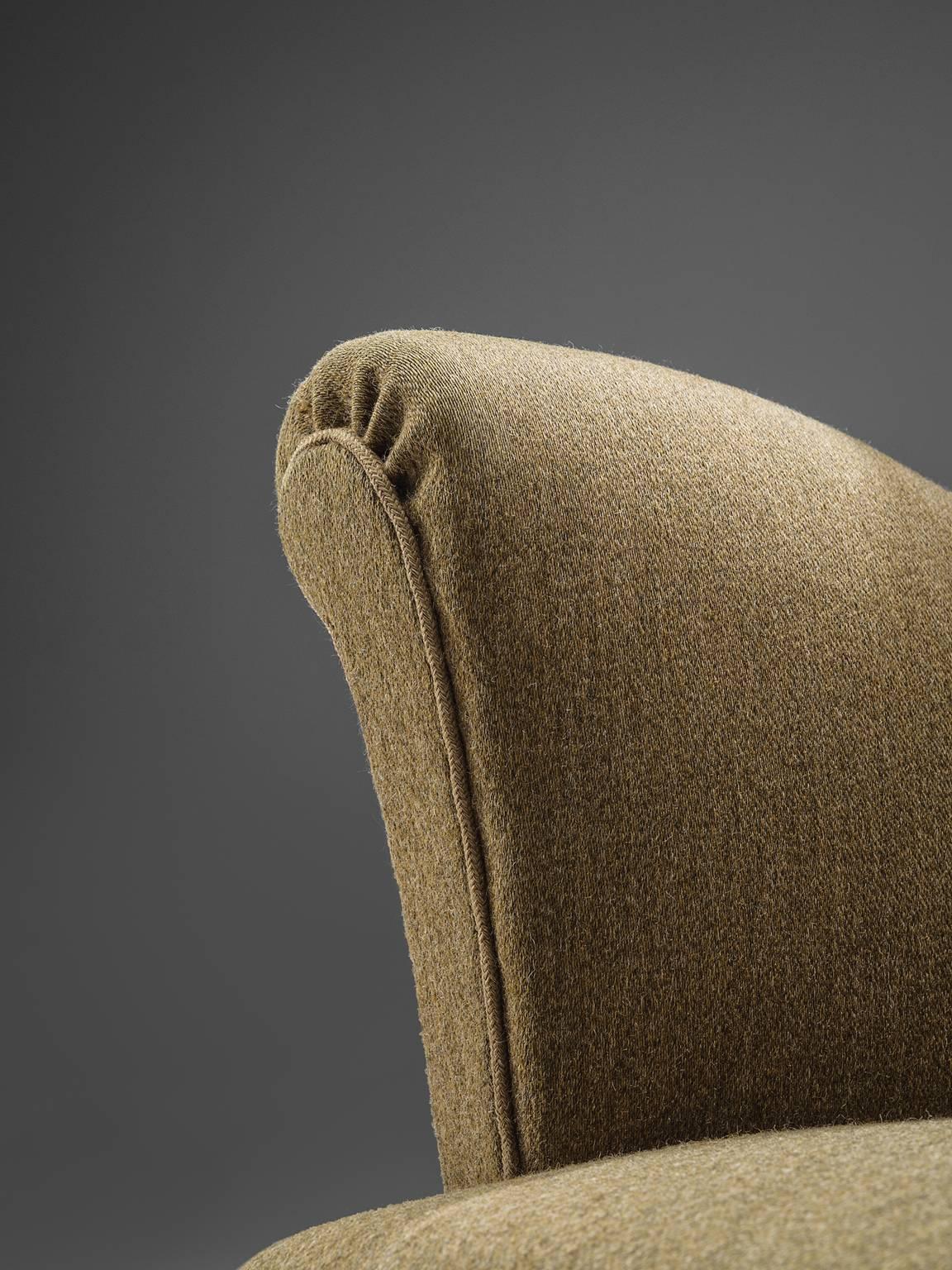 Wingback Chair in Original Woollen Upholstery 1