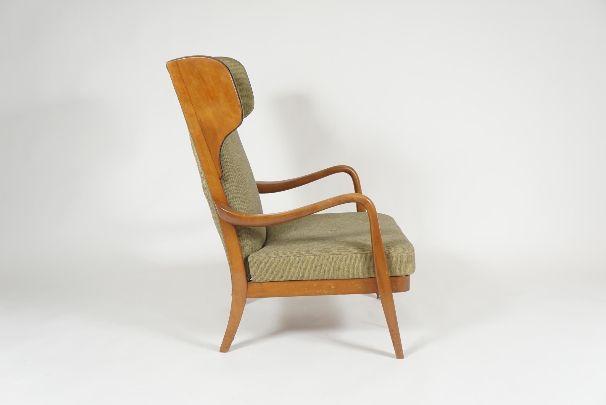 Danish Wingback Chair and Ottoman