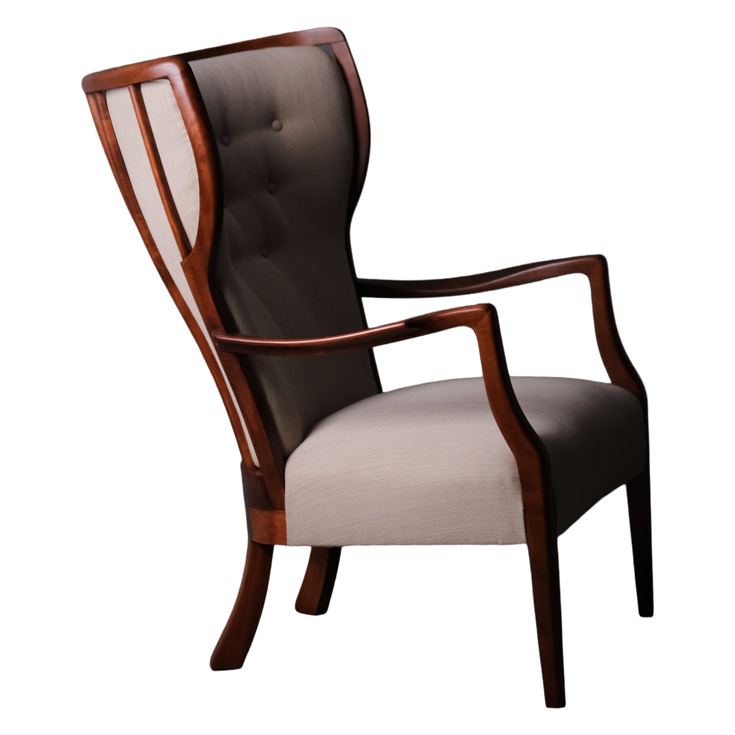 Chaise à dossier, designer et fabricant inconnus, Scandinavie, années 1940