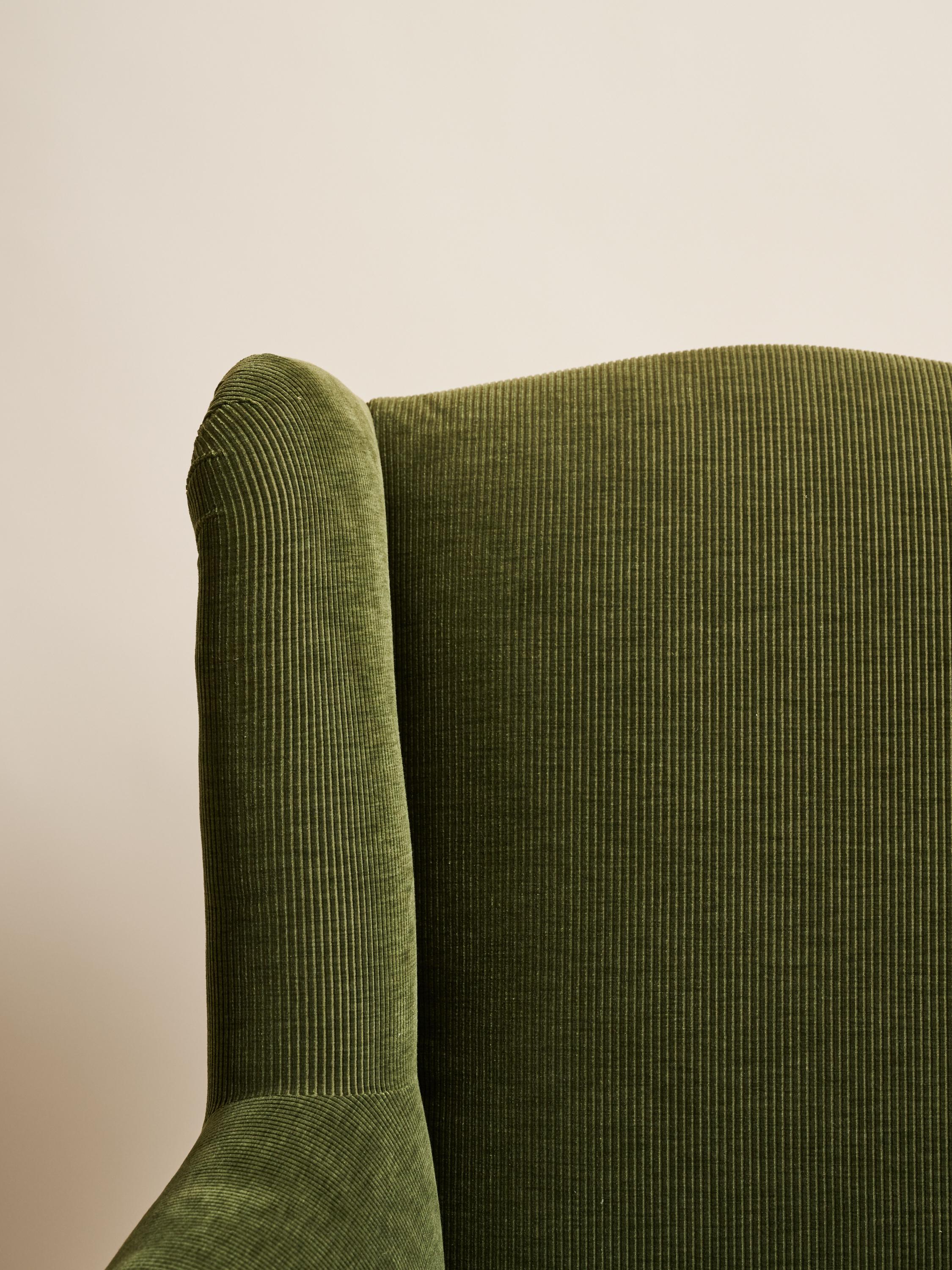 Tacheté Chaise à dossier tapissée de velours vert, France, 1930-1939 en vente