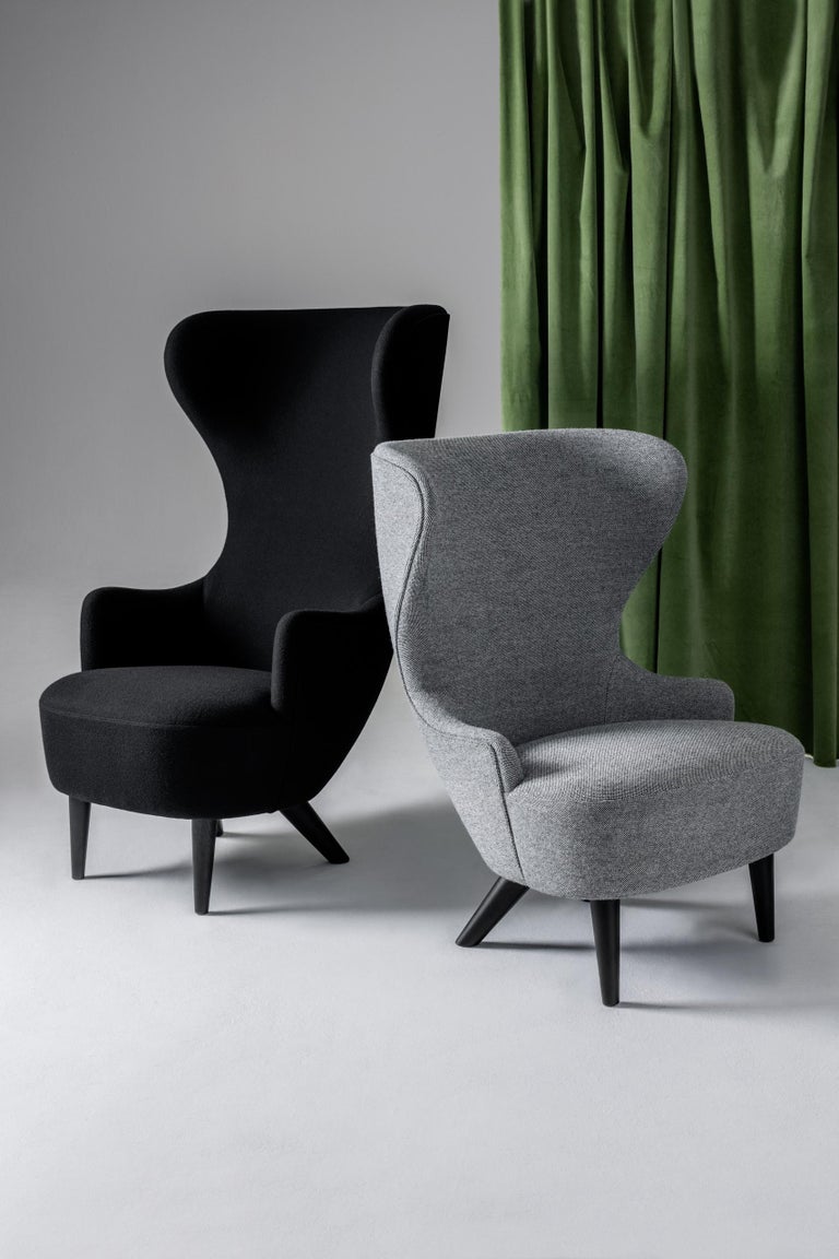Customizable Wingback Chair with Black Legs by Tom Dixon For Sale at
