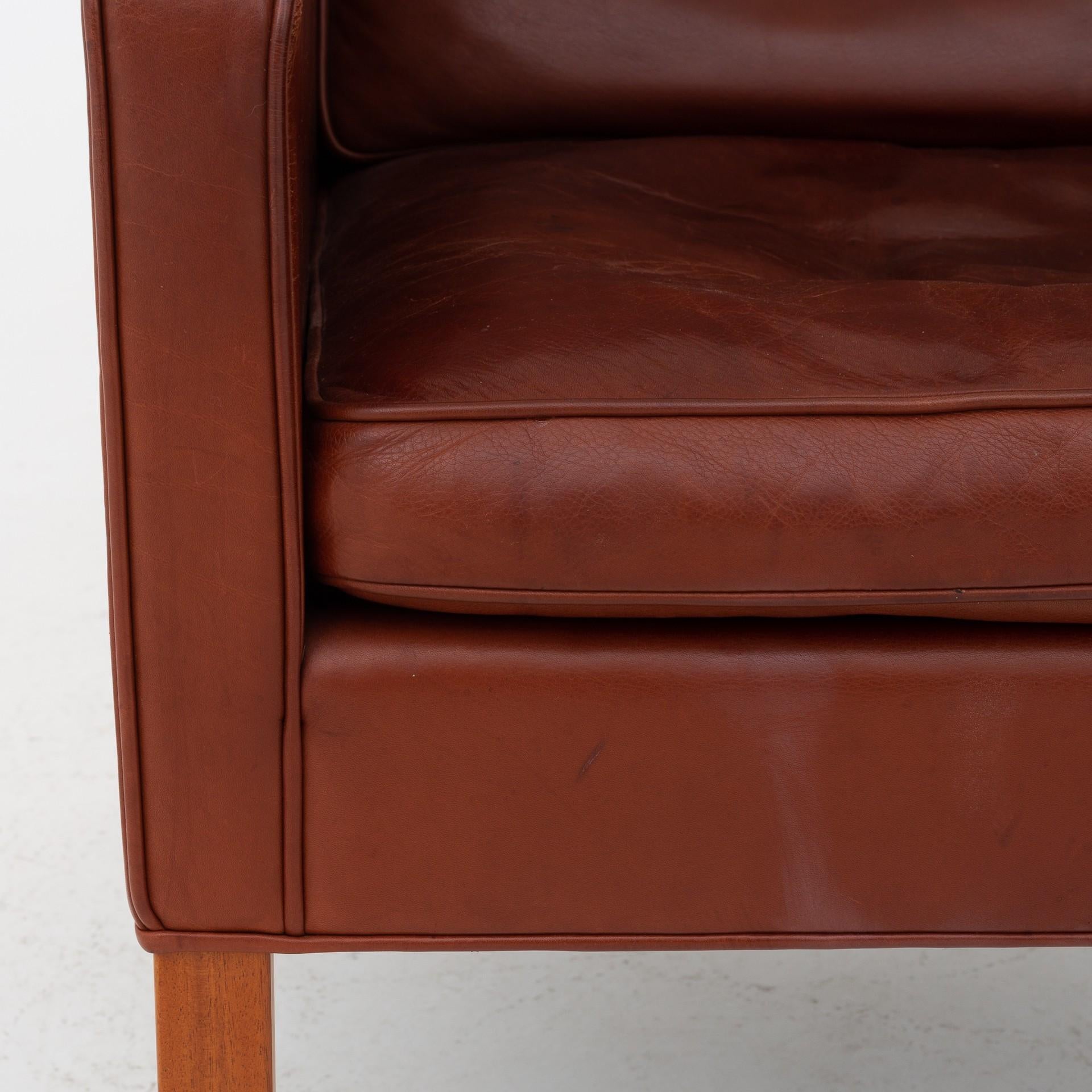 20th Century Wingback Chair with Stool by Børge Mogensen