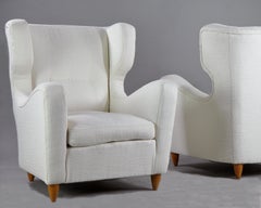 Wingback Chairs by Melchiorre Bega 1940s, Reupholstered in Metaphore Fabric
