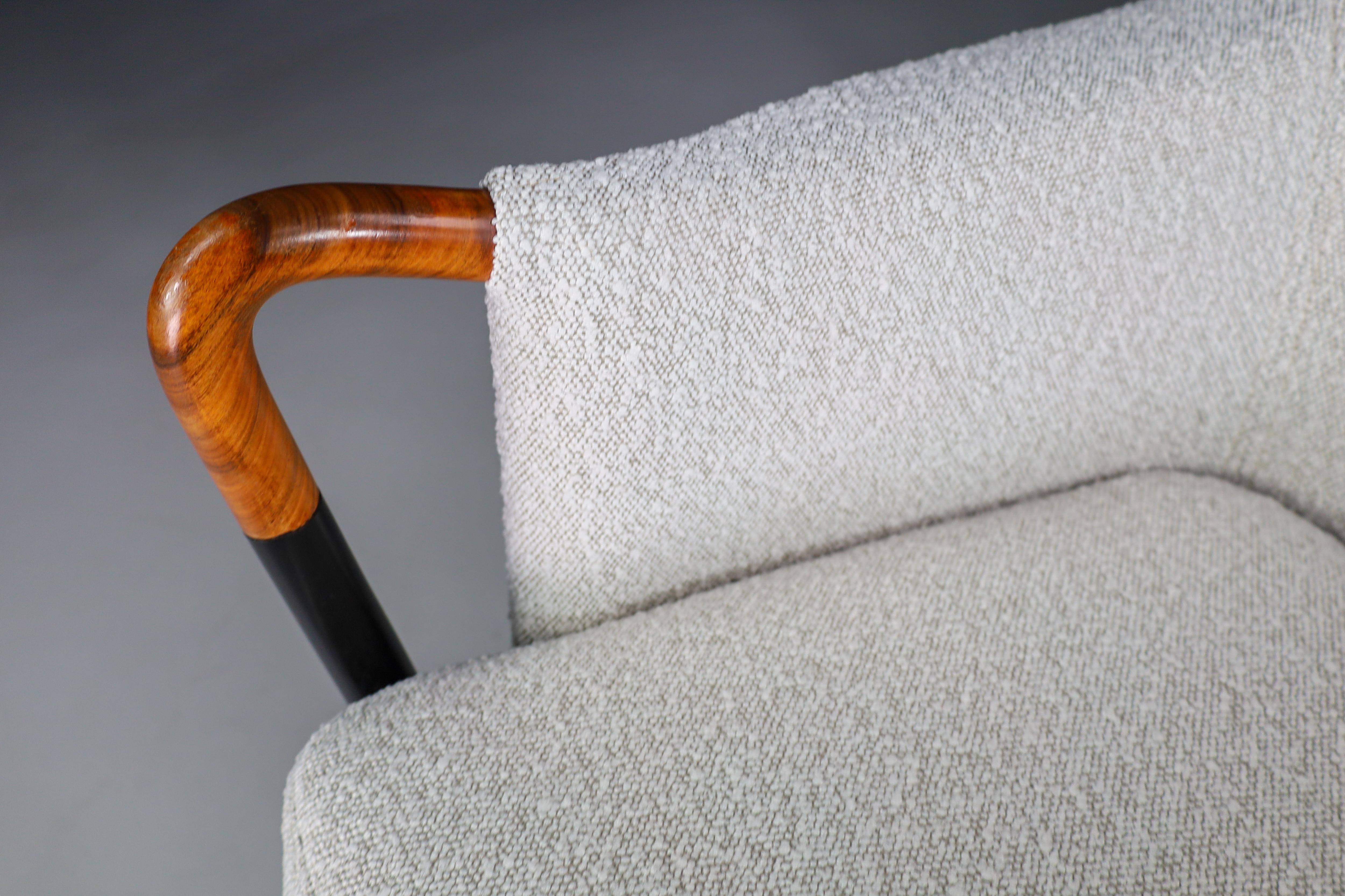 Wingback Chairs by Umberto Asnago for Giorgetti / Progetti in Bouclé Wool Fabric 2