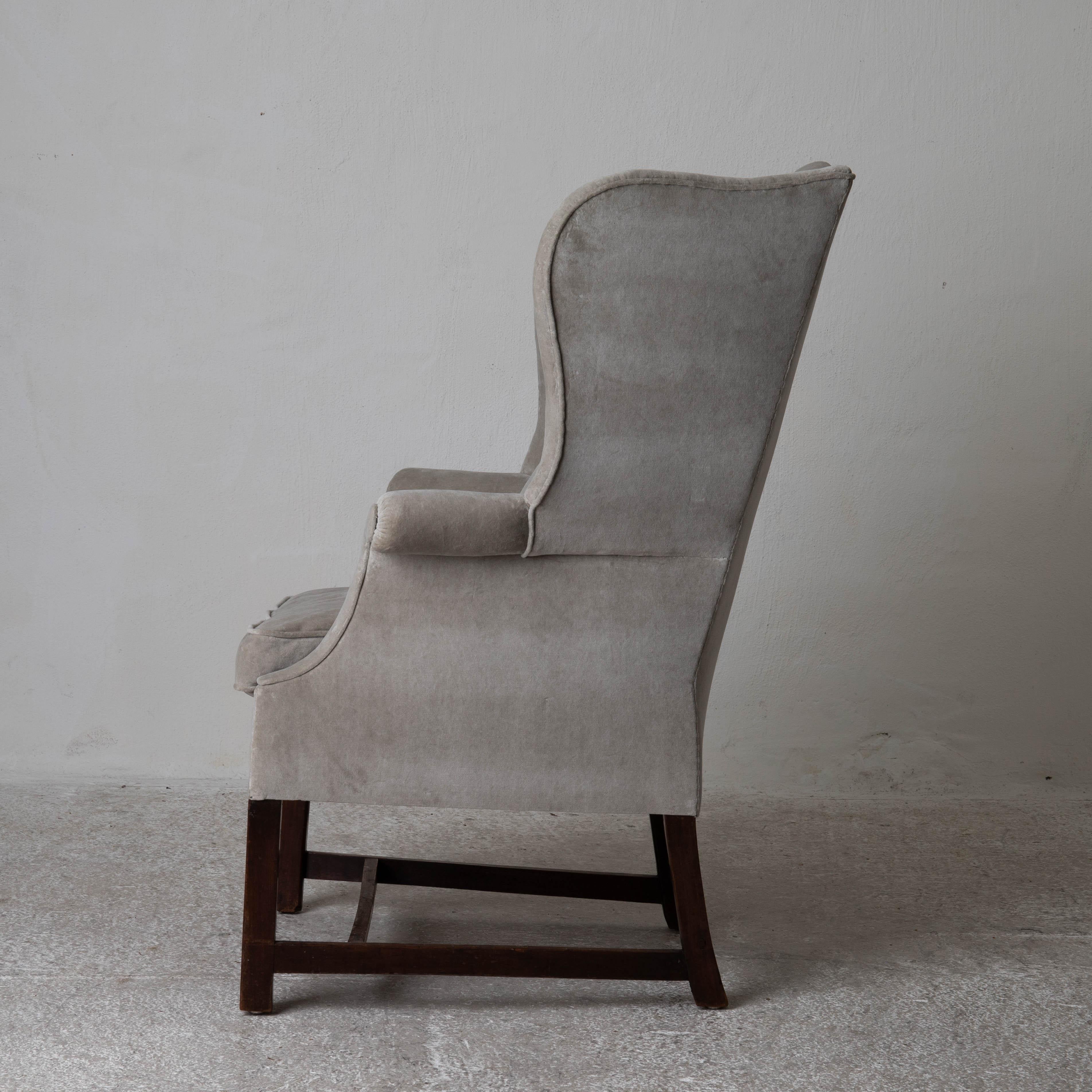 grey wingback chair