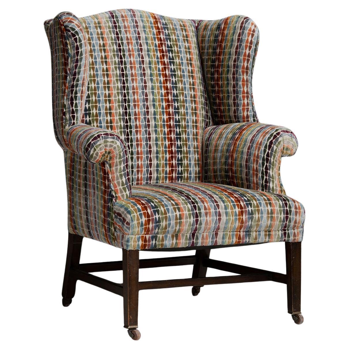 Wingback in BDDW Velvet, England circa 1890 en venta