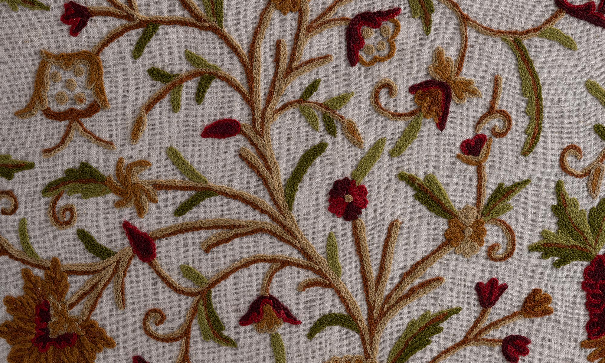 Wingback in Floral Linen, England circa 1890 For Sale 1