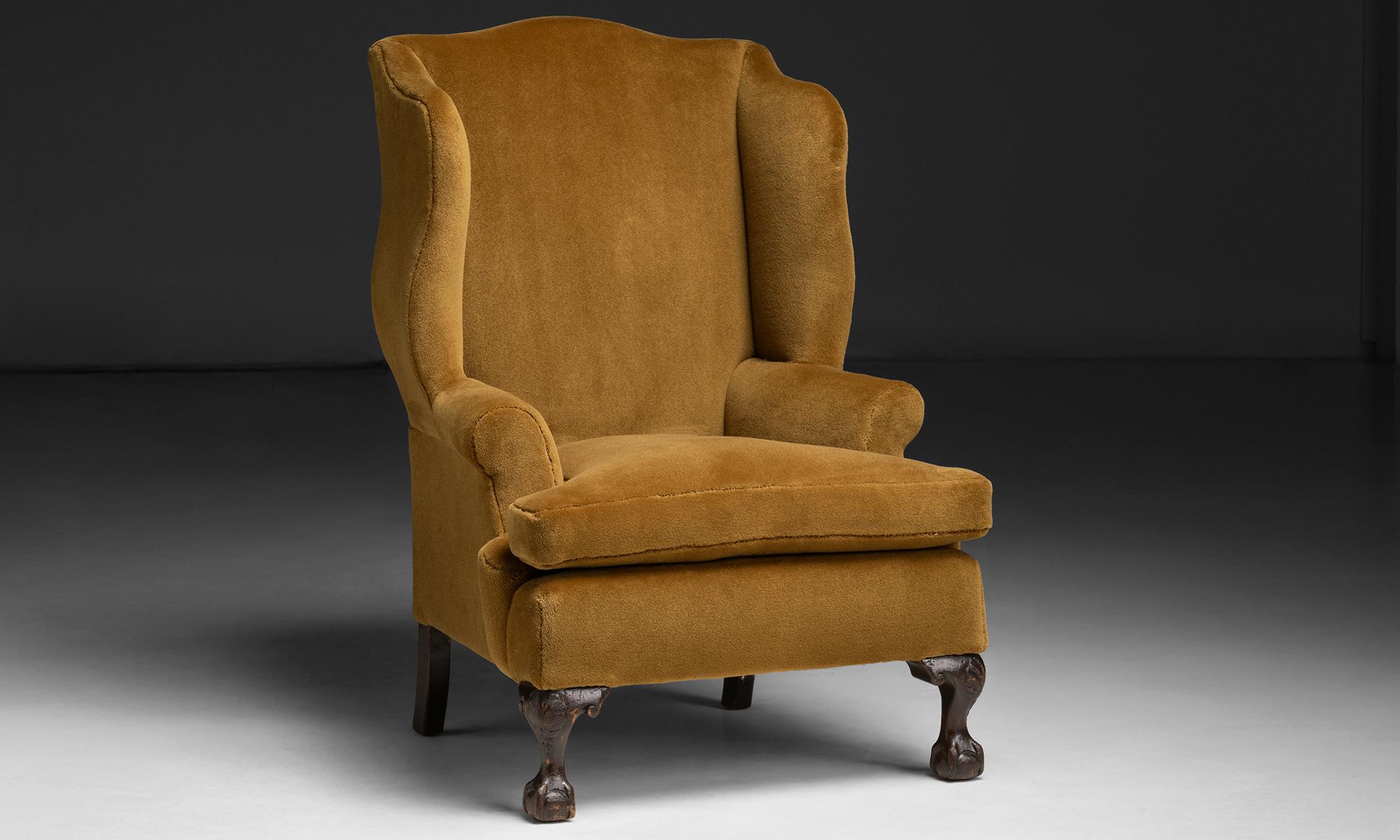 England, 1900
High wingback newly upholstered in Pierre Frey velvet.
31”w x 32”d x 45”h x 19”seat
Ref. CHAIR1381
$ 8,200