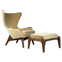 Wingback Lounge Chair and Ottoman by Adrian Pearsall for Craft Associates