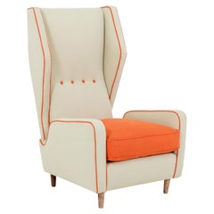 Chaise longue à dossier droit, attr. à Melchiore Bega, Italie années 1950