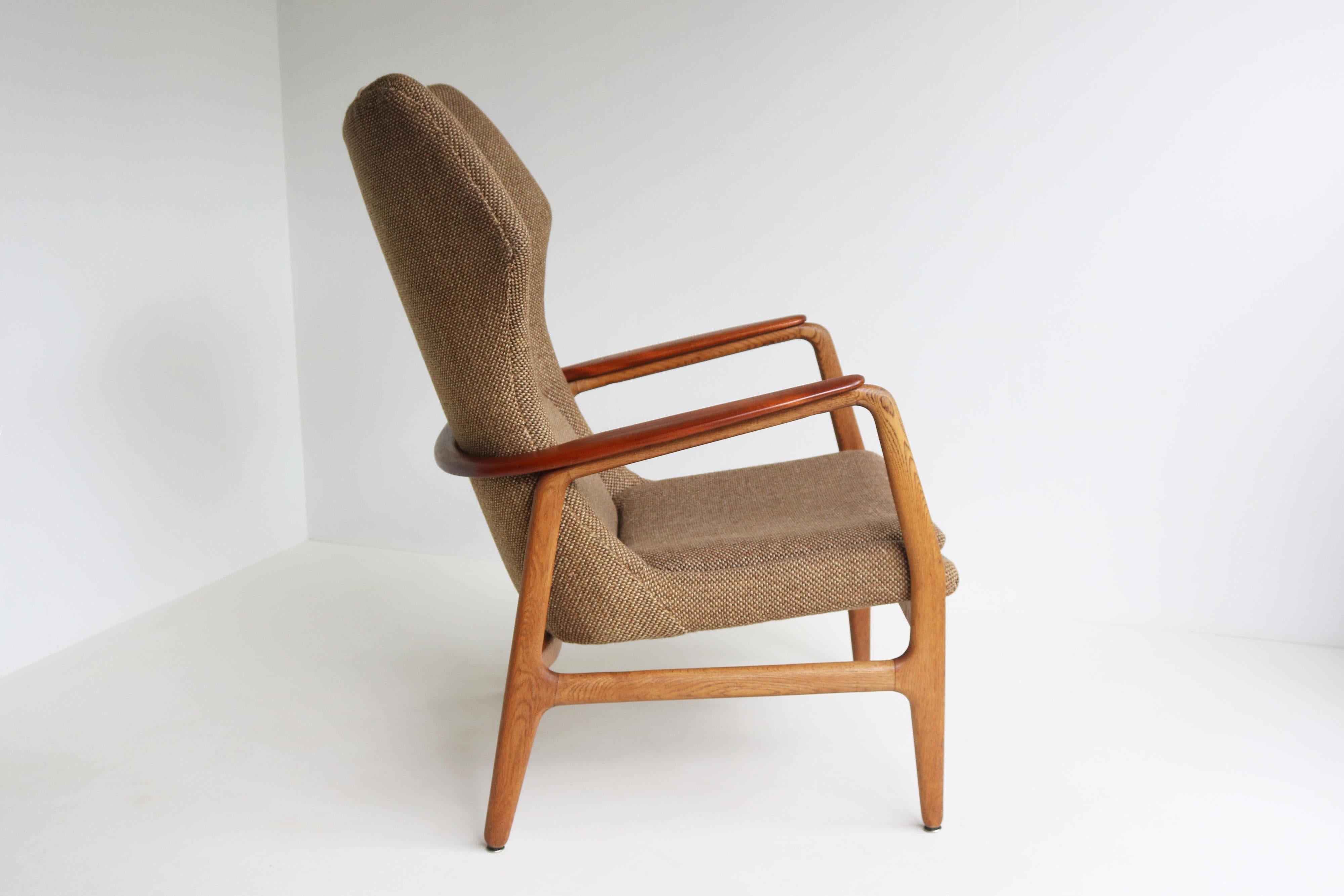 Sedia a dondolo di Aksel Bender Madsen per Bovenkamp 1950 in quercia e teak olandese in vendita 2