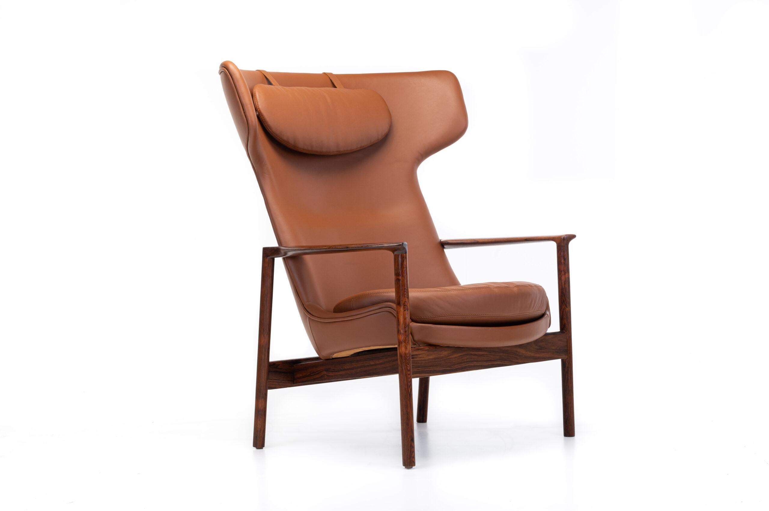 Wingback Lounge Chair by Ib Kofod Larsen for Fröscher For Sale 8