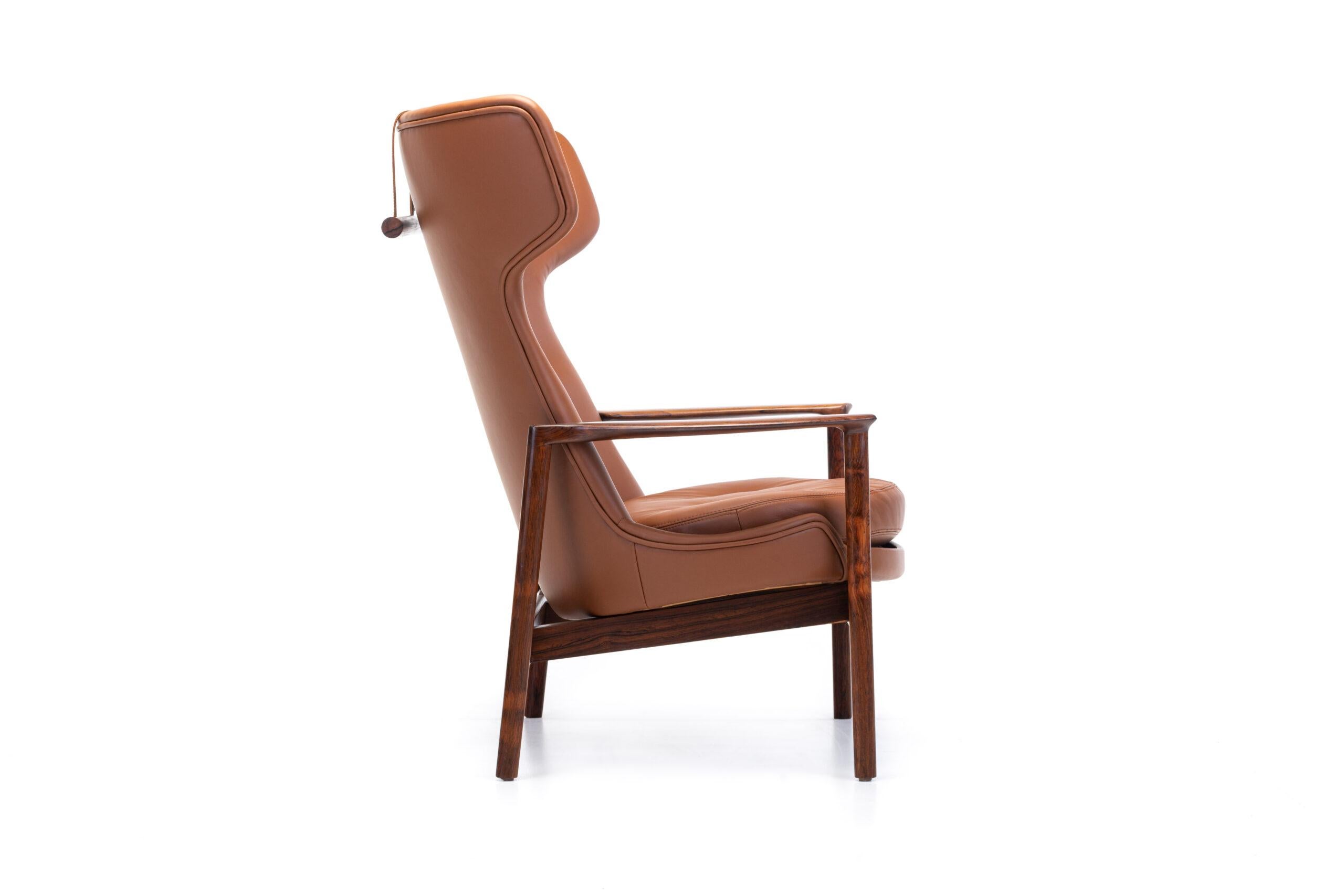 Wingback Lounge Chair by Ib Kofod Larsen for Fröscher For Sale 9