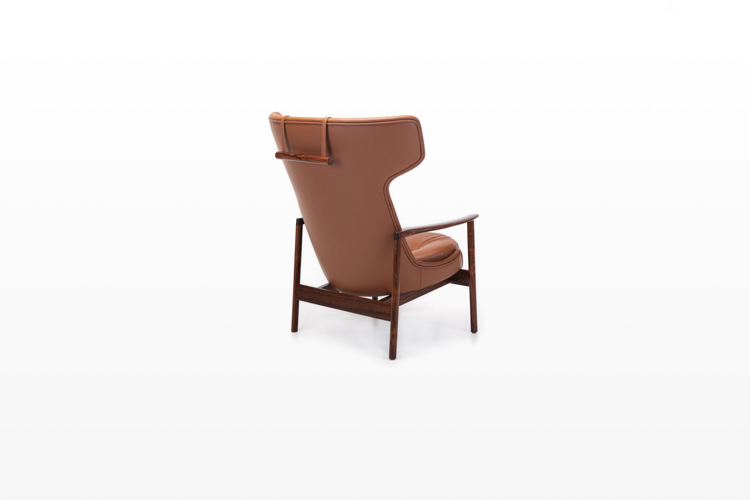 Wingback Lounge Chair by Ib Kofod Larsen for Fröscher In Good Condition For Sale In Ranst, VAN