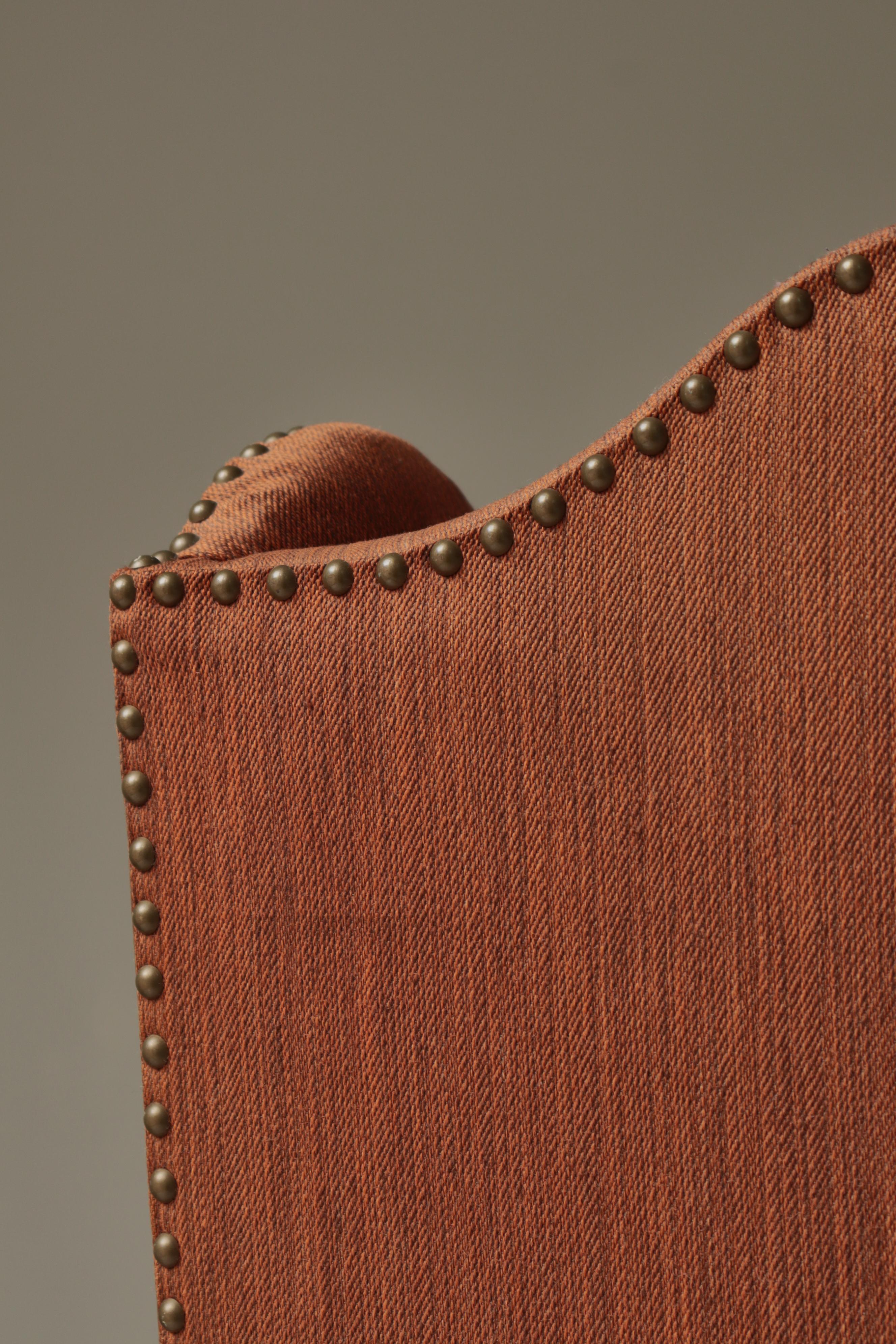 Silla Lounge Wingback de roble macizo y lana de ebanista danés, década de 1940 en venta 12