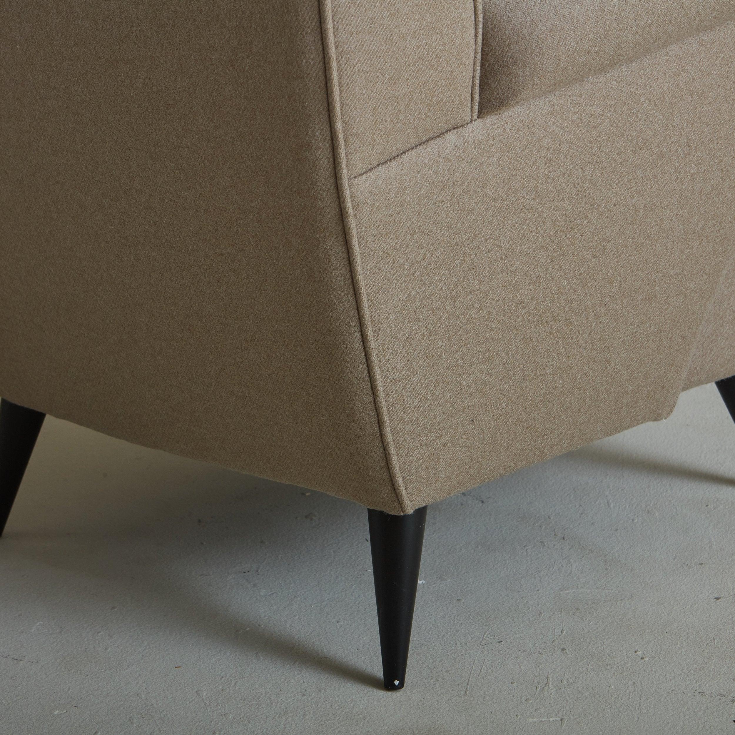 Mid-20th Century Wingback Lounge Chair in the Style of Paolo Buffa, Italy 1960s For Sale
