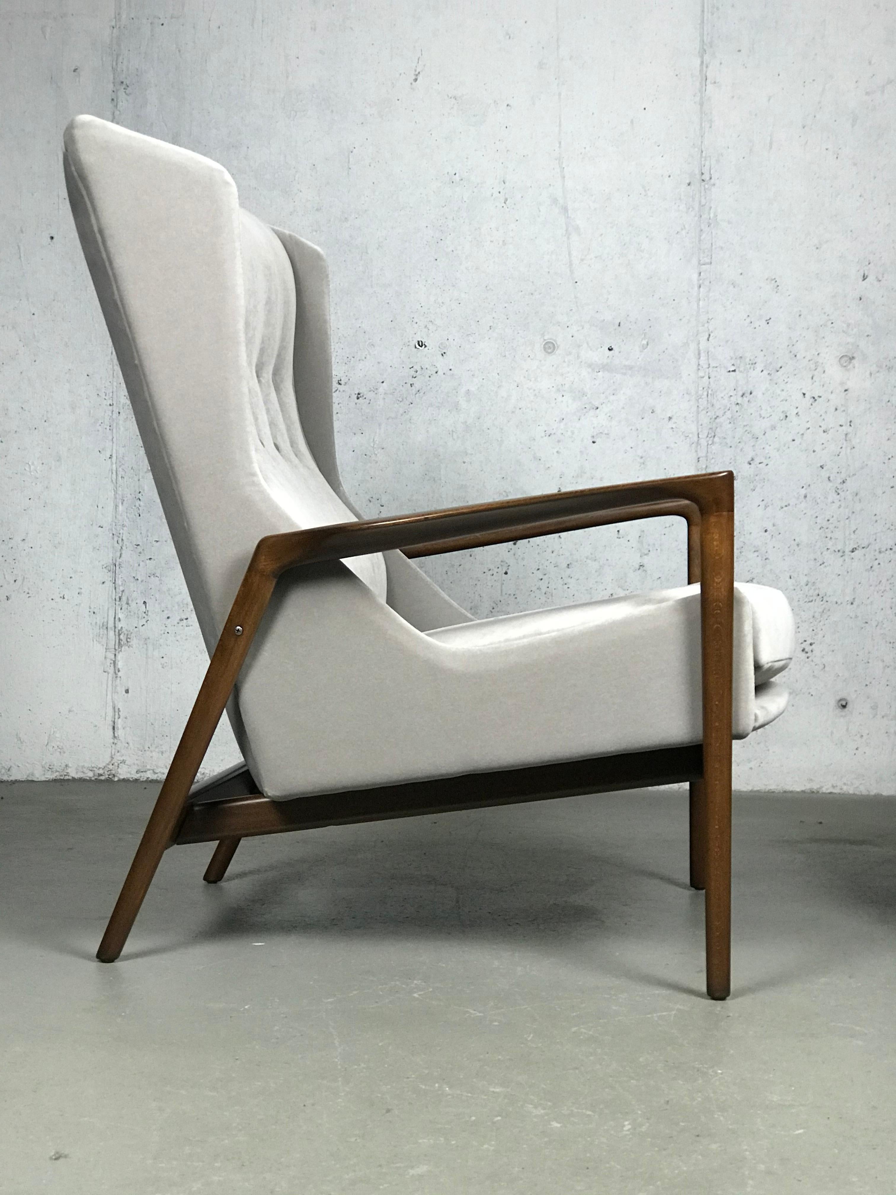 Wingback Lounge Chair and Ottoman by Ib Kofod-Larsen  2