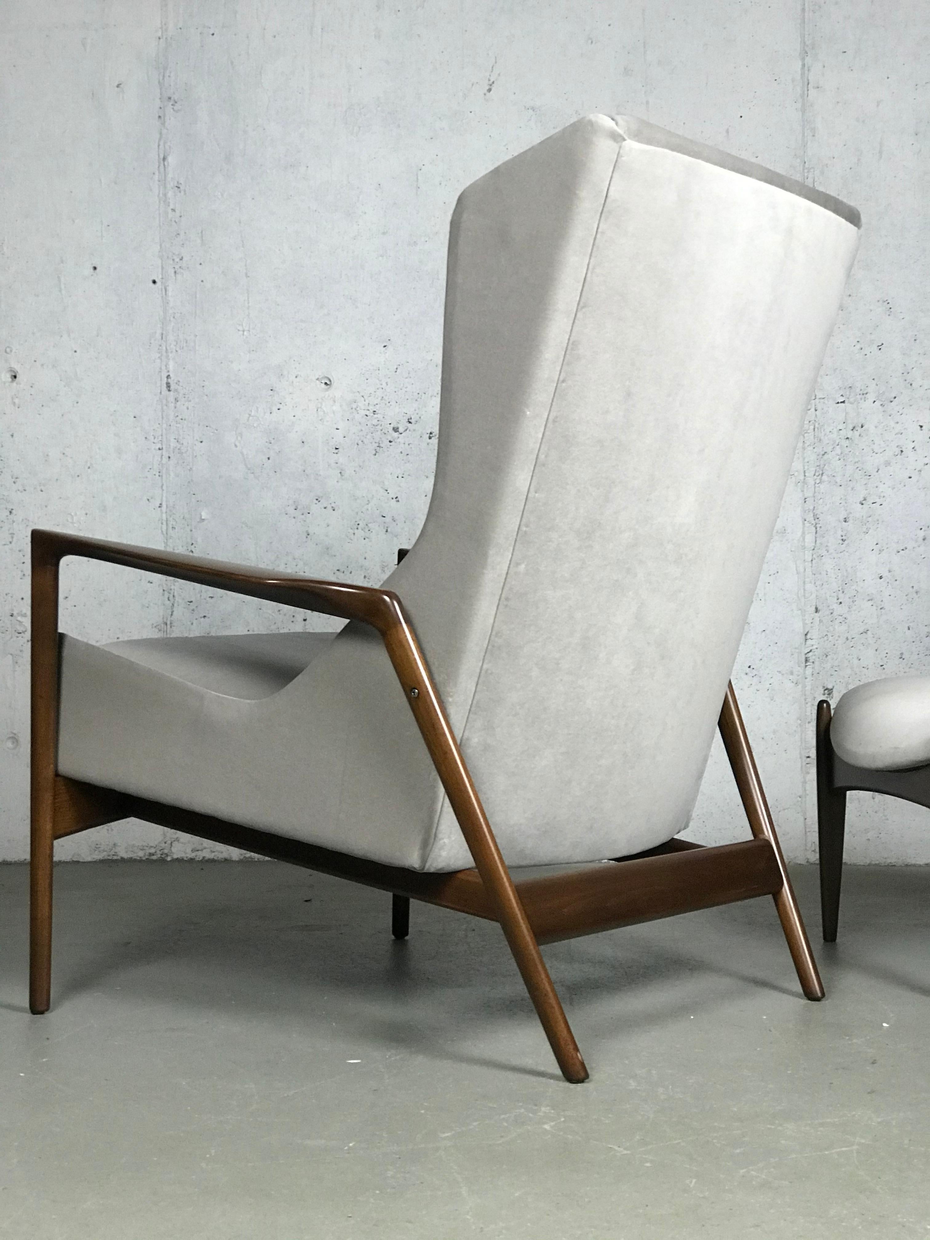 Wingback Lounge Chair and Ottoman by Ib Kofod-Larsen  4