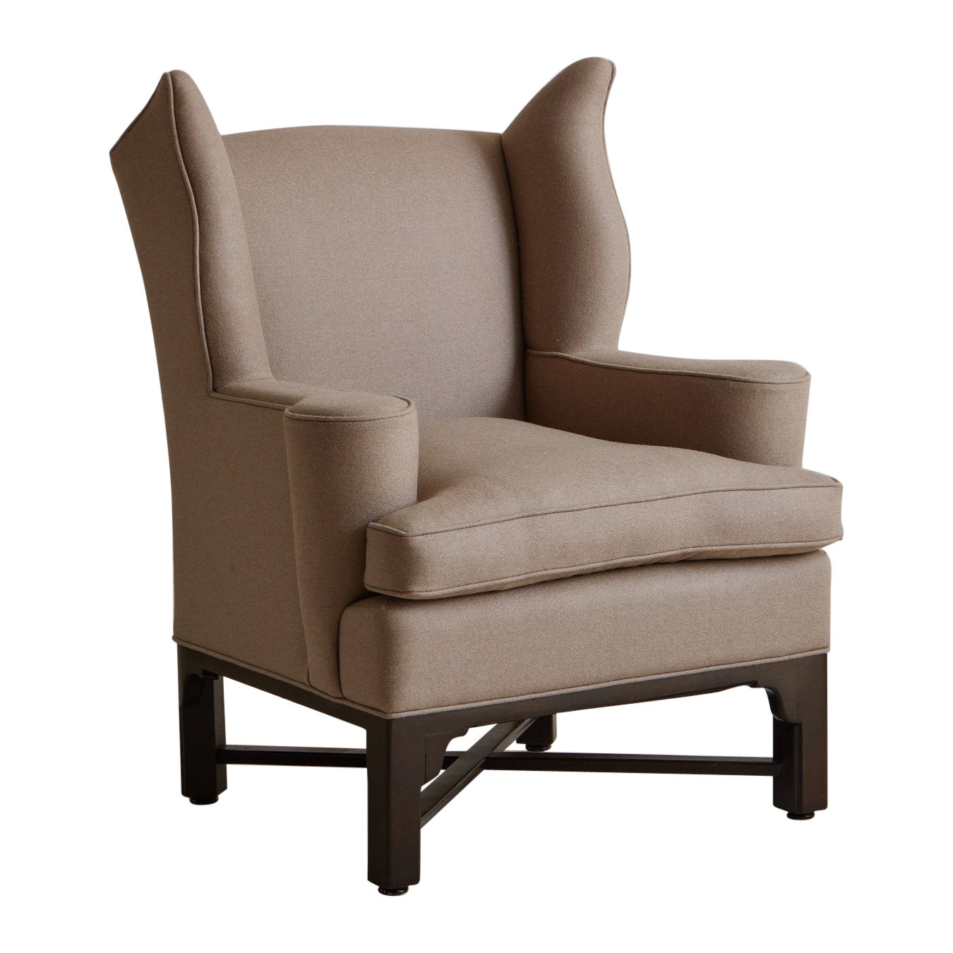 Sillón Wingback con base de madera en X, Alemania