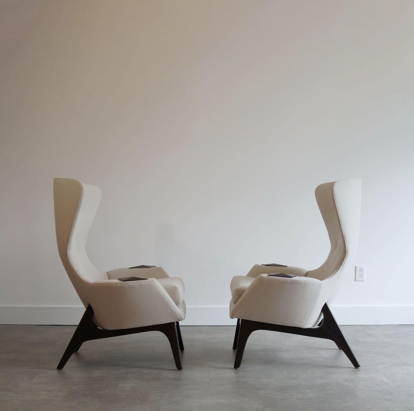 Americano Sedie da salotto Wingback di Adrian Pearsall, C.C. anni '50 in vendita