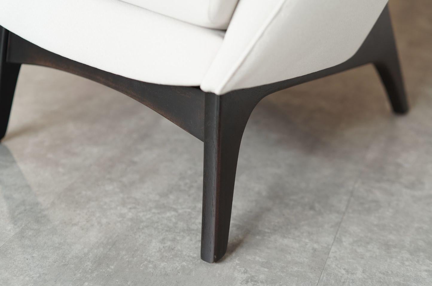 Lino Sedie da salotto Wingback di Adrian Pearsall, C.C. anni '50 in vendita