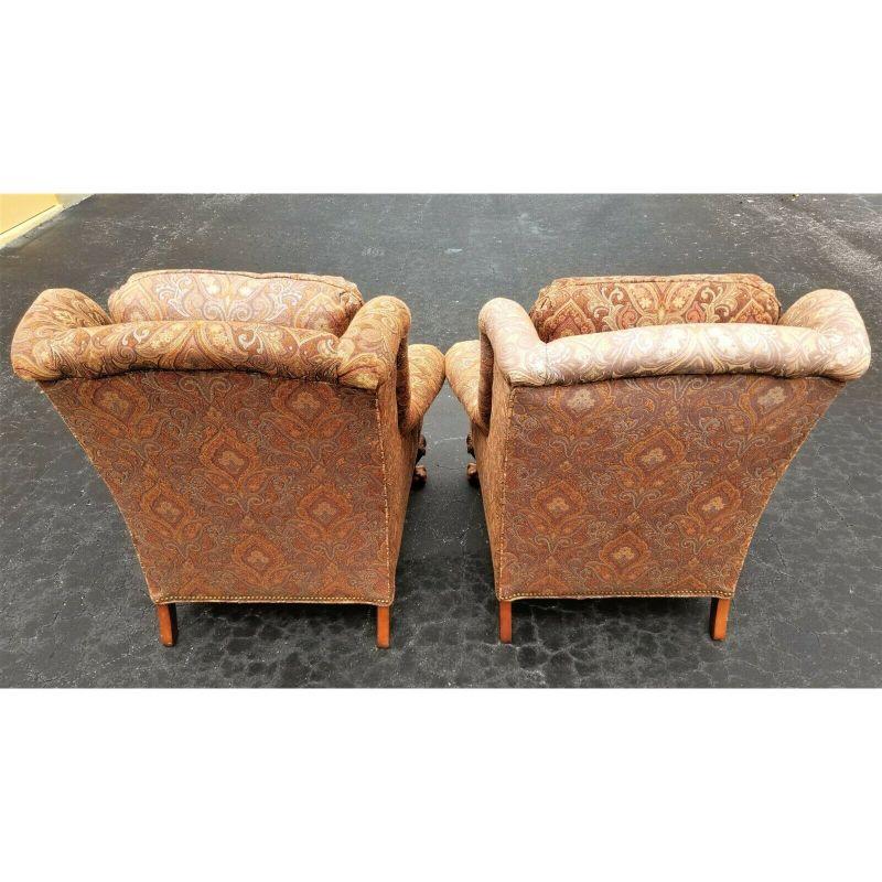Taylor King Wingback Armchairs with Pillows - Set of 2 In Good Condition For Sale In Lake Worth, FL