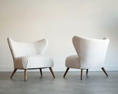 Sessel mit Rückenlehne aus Bouclé, Dänemark, ca. 1950er Jahre