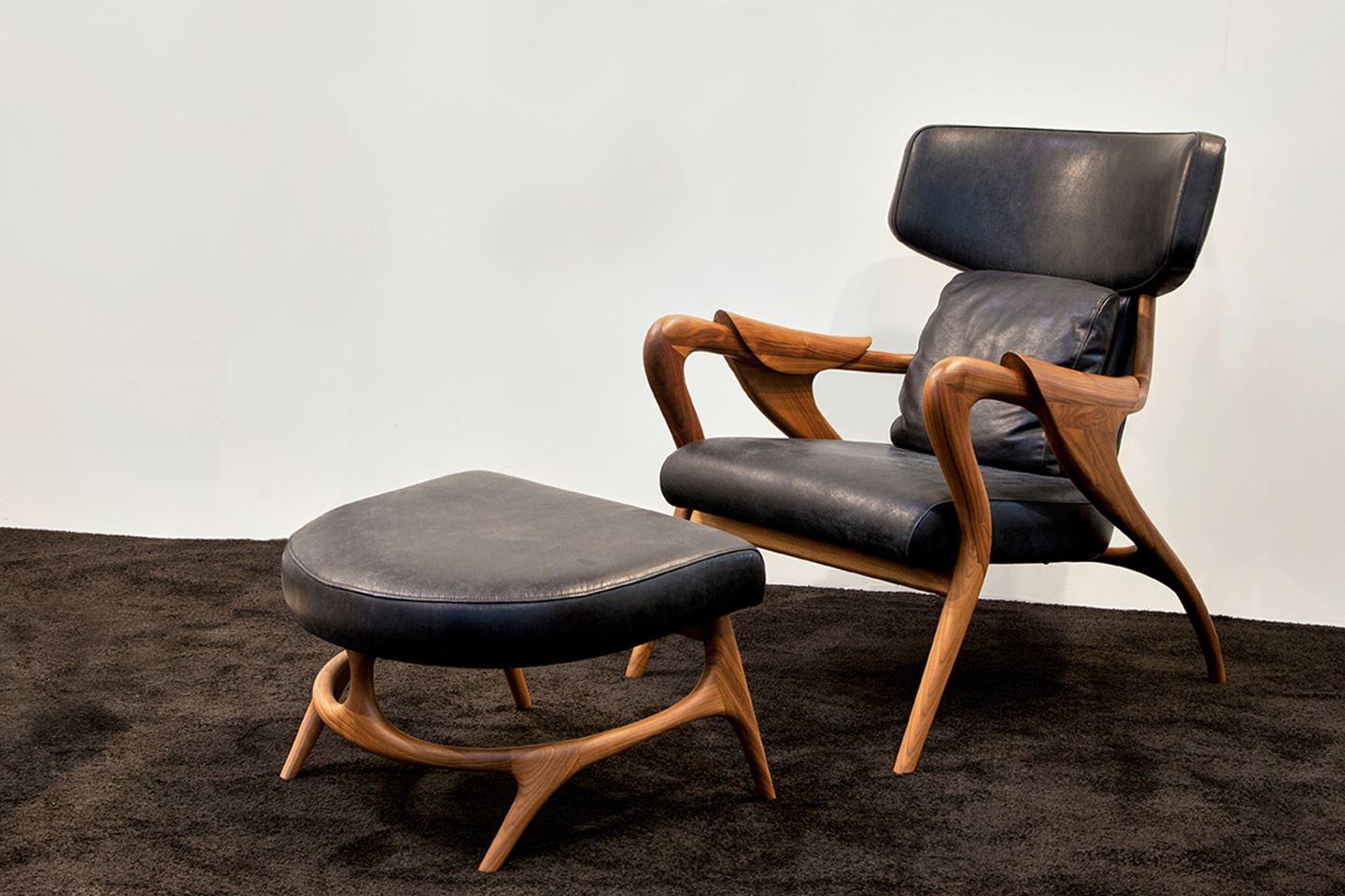 Wingback Sculptural Armchair Made to Order in Nubuck Leather 6