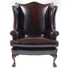 Wingback Style Leather Armchair