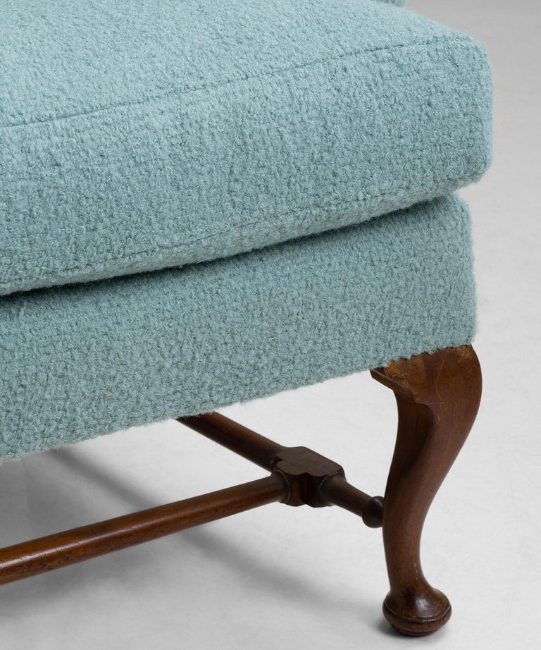 Wingchair in Alpaca Boucle by Rosemary Hallgarten, England Circa 1900