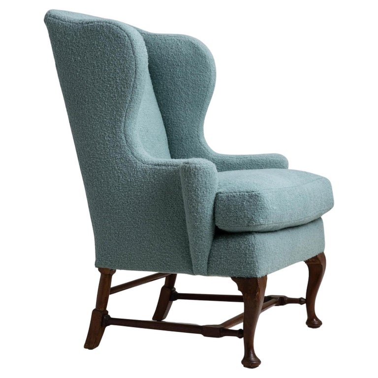 Wingchair in Alpaca Boucle by Rosemary Hallgarten, England Circa 1900