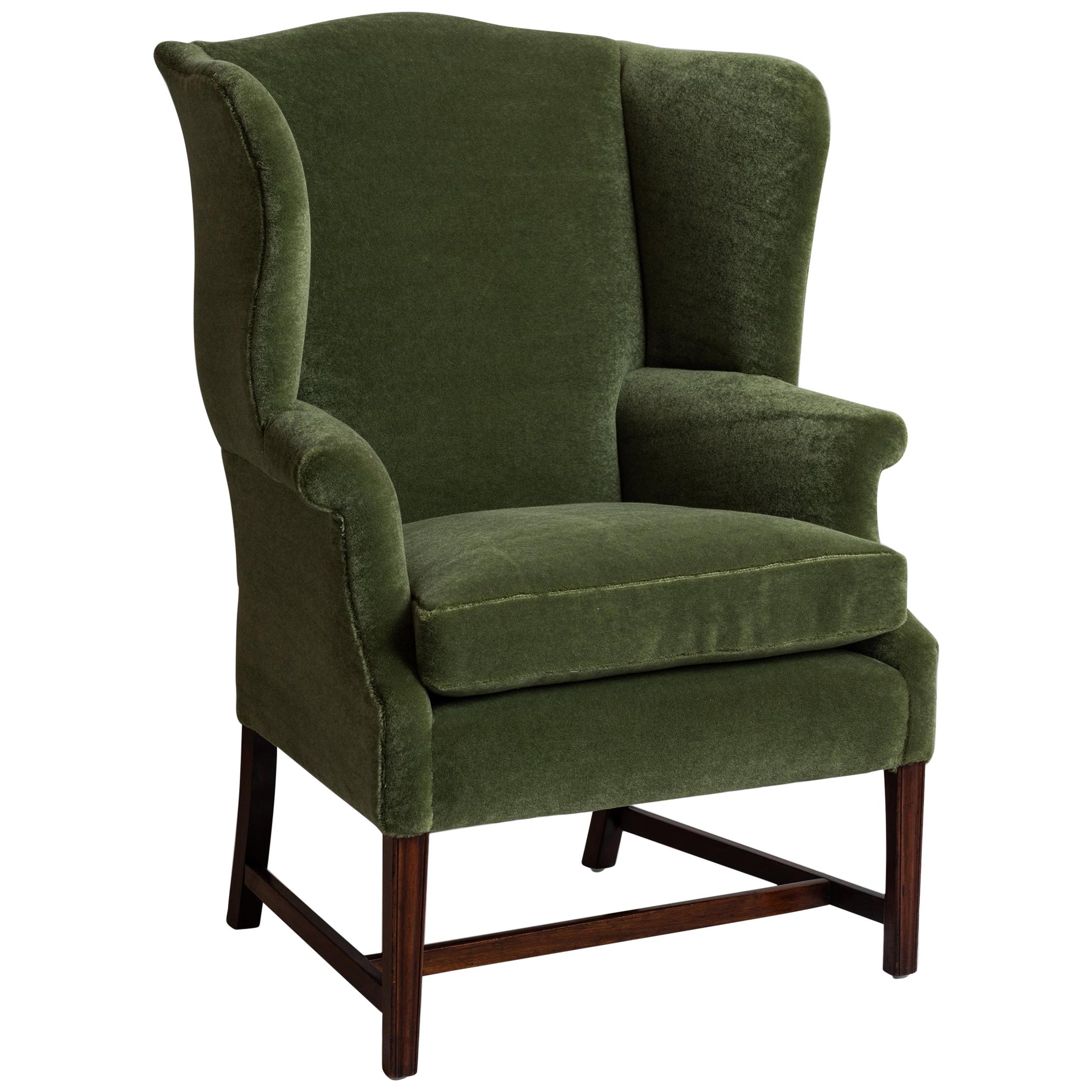 Wingchair in Teddy Mohair by Pierre Frey 'Mousse', England, circa, 1880
