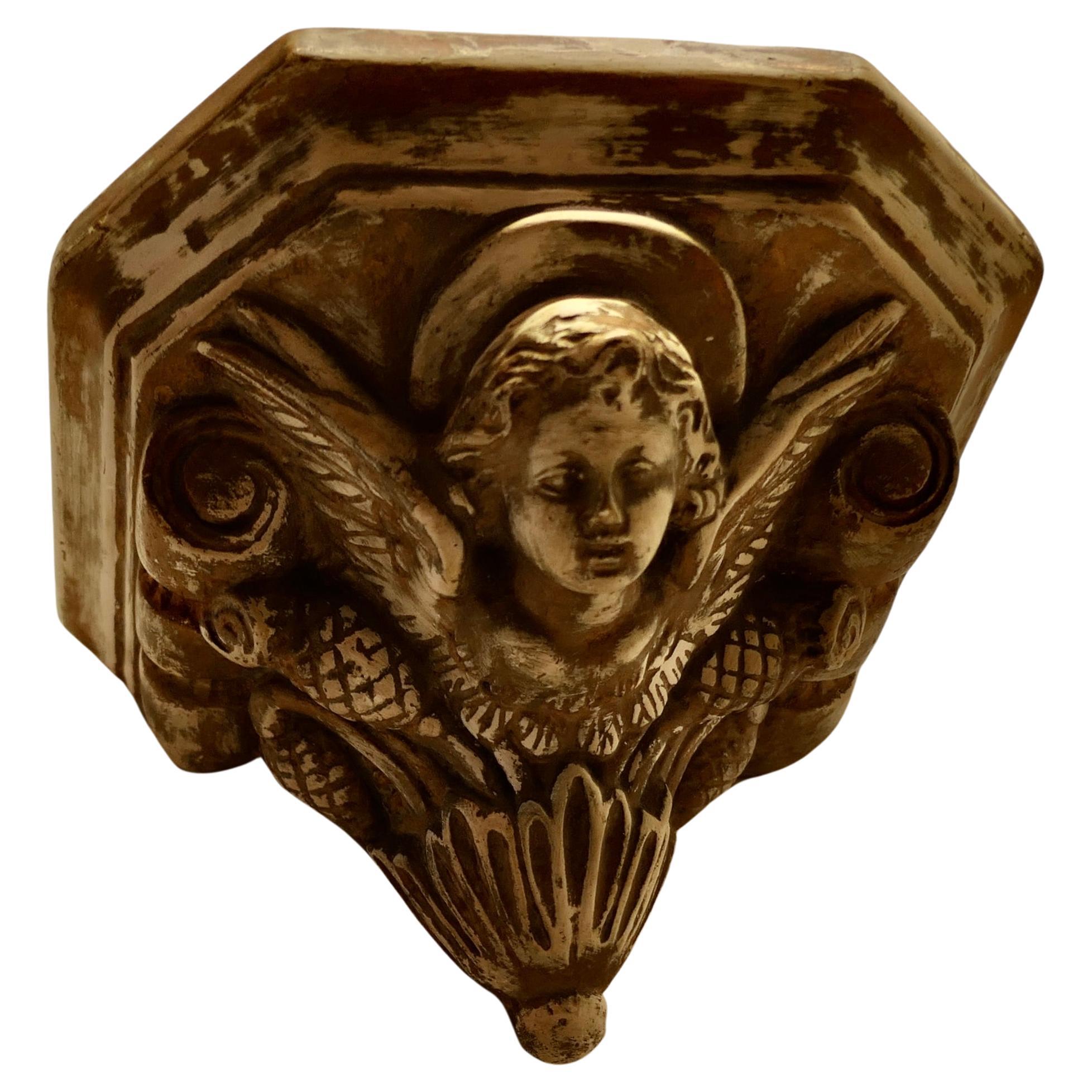 Winged Angel, Weathered Wall Bracket    For Sale