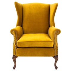 Winged Back Yellow Armchair, Northern Europe, circa 1940