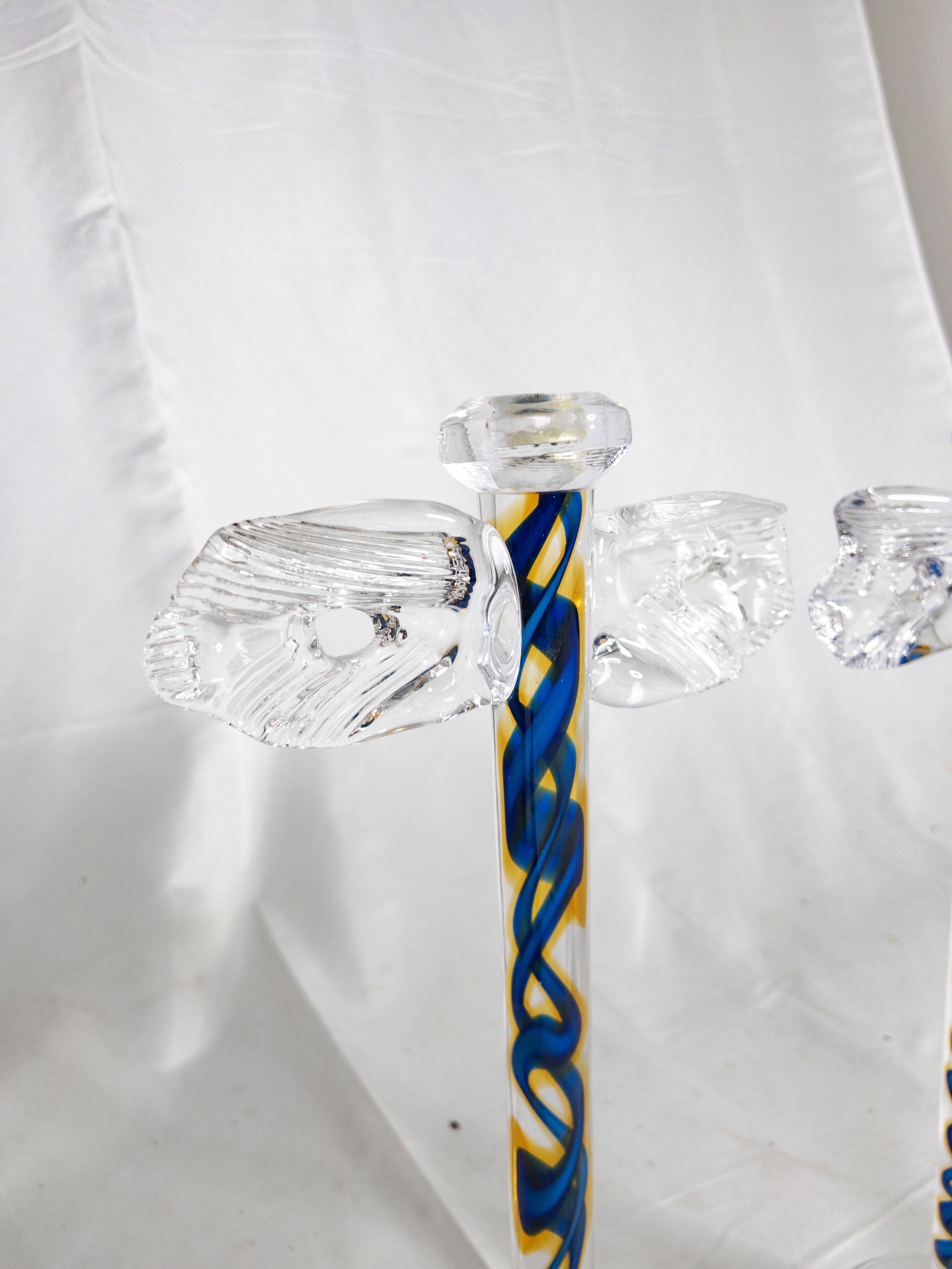 Winged Glass Candle Stick For Sale 1