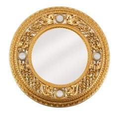 WINGED HORSES AND GOLD LEAF MIRROR by CG Capelletti