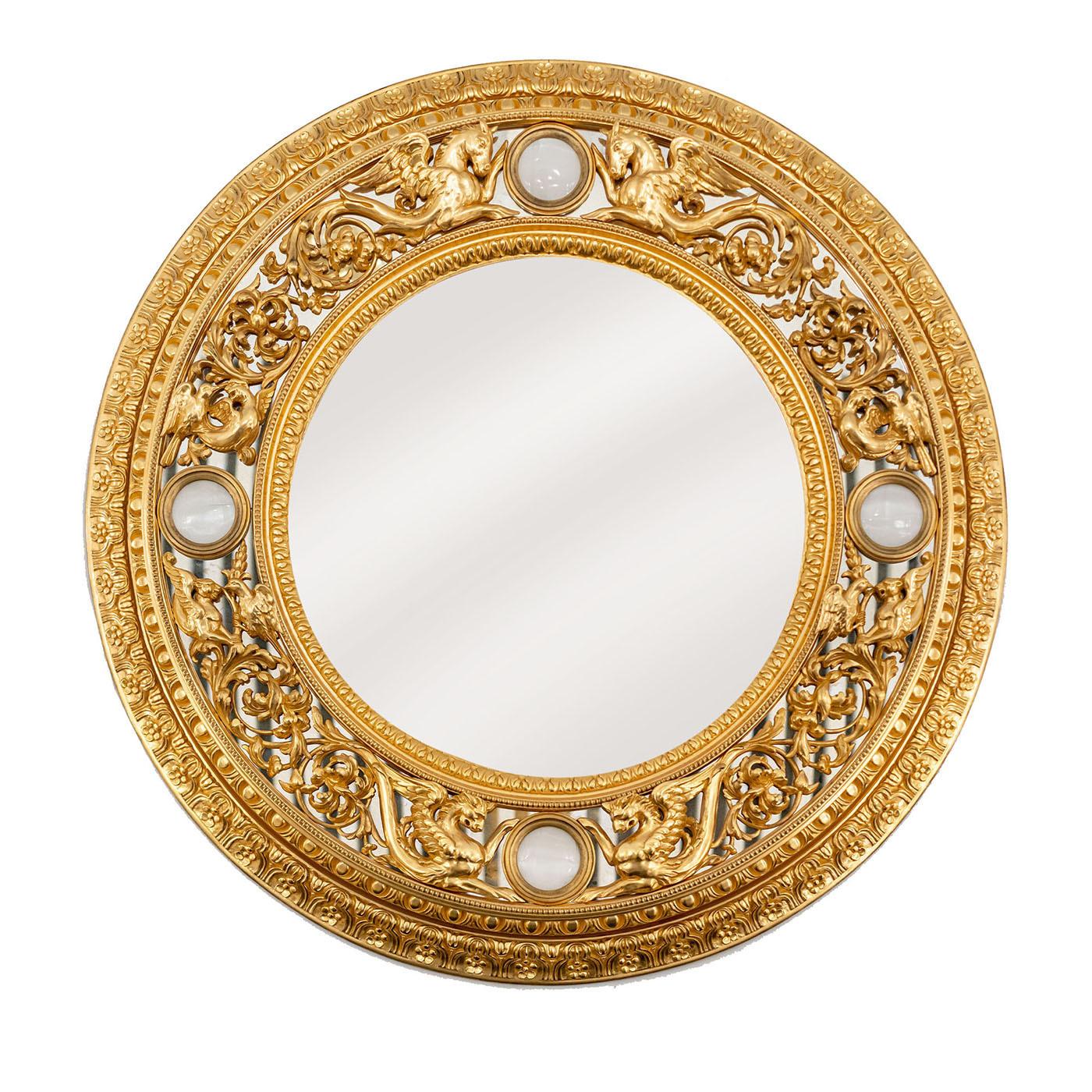 MIROIR AILE DE CHEVAL ET FEUILLES D'OR par CG capelletti Neuf - En vente à Milan, IT