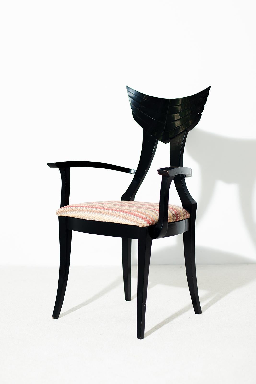 Modern Winged Italian Armchair by Pietro Constantini 1980s For Sale