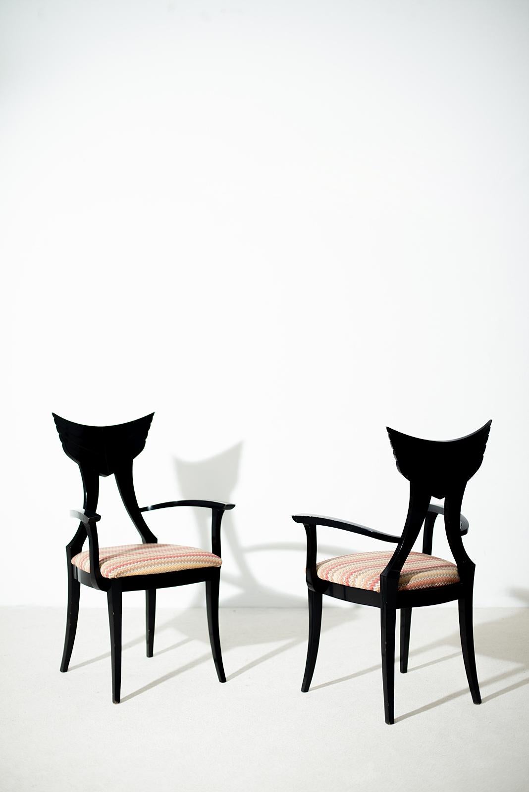 Late 20th Century Winged Italian Armchair by Pietro Constantini 1980s For Sale