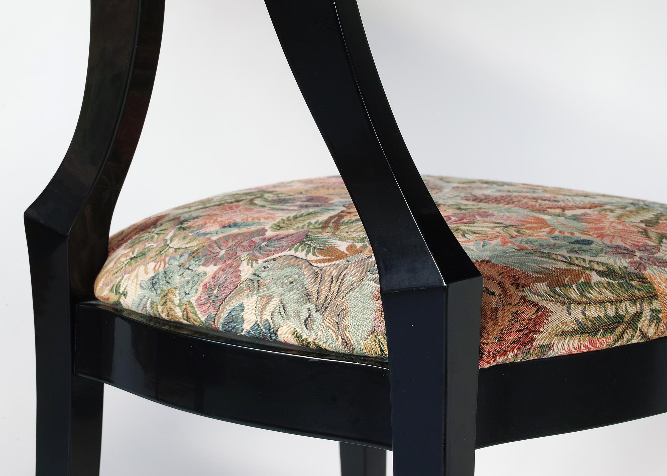 Modern Winged Italian Lacquer Side Chairs by Pietro Constantini